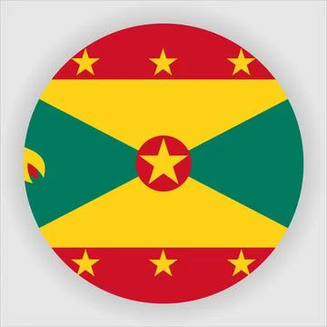 Flat Rounded Country  Flag Button Vector Stock Illustration