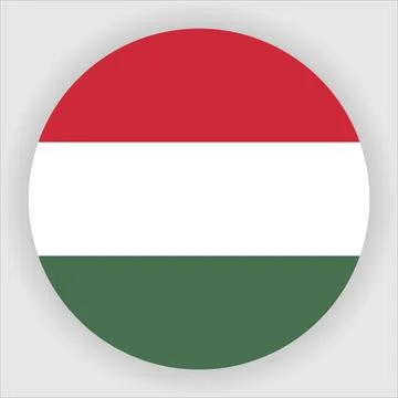 Flat Rounded Country  Flag Button Vector Stock Illustration