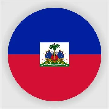 Flat Rounded Country  Flag Button Vector Stock Illustration