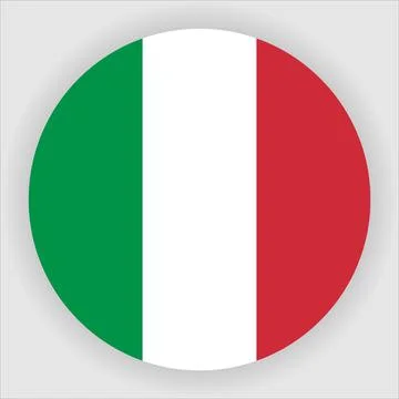 Flat Rounded Country  Flag Button Vector Stock Illustration