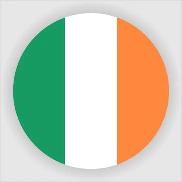 Flat Rounded Country  Flag Button Vector Stock Illustration