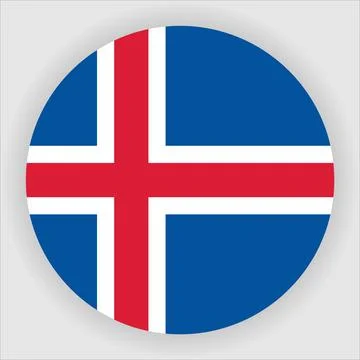 Flat Rounded Country  Flag Button Vector Stock Illustration