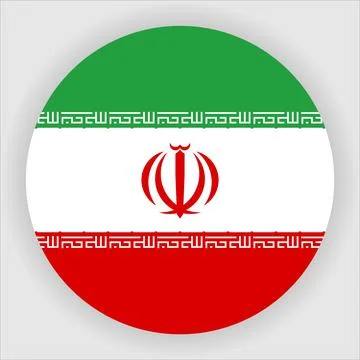 Flat Rounded Country  Flag Button Vector Stock Illustration