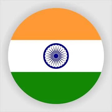 Flat Rounded Country  Flag Button Vector Stock Illustration