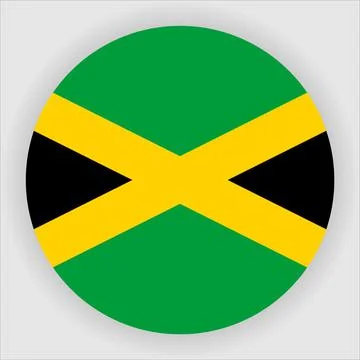 Flat Rounded Country  Flag Button Vector Stock Illustration