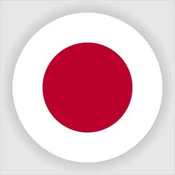 Flat Rounded Country  Flag Button Vector Stock Illustration