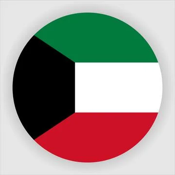 Flat Rounded Country  Flag Button Vector Stock Illustration