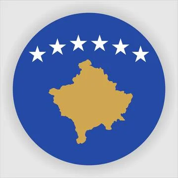 Flat Rounded Country  Flag Button Vector Stock Illustration