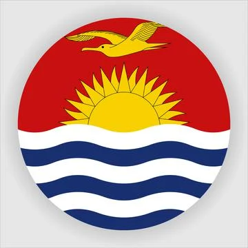 Flat Rounded Country  Flag Button Vector Stock Illustration