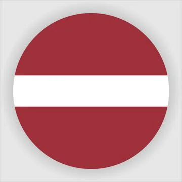 Flat Rounded Country  Flag Button Vector Stock Illustration