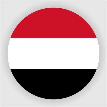 Flat Rounded Country  Flag Button Vector Stock Illustration