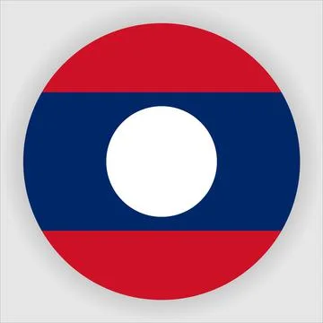 Flat Rounded Country  Flag Button Vector Stock Illustration