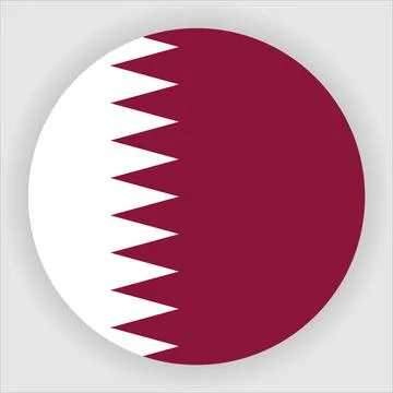 Flat Rounded Country  Flag Button Vector Stock Illustration