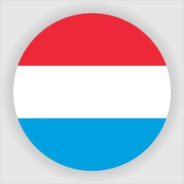 Flat Rounded Country  Flag Button Vector Stock Illustration