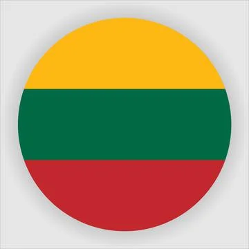 Flat Rounded Country  Flag Button Vector Stock Illustration