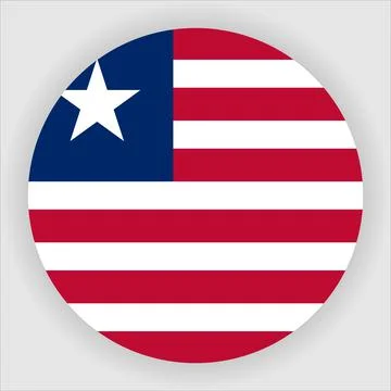 Flat Rounded Country  Flag Button Vector Stock Illustration