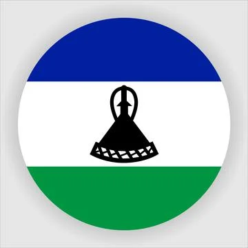 Flat Rounded Country  Flag Button Vector Stock Illustration