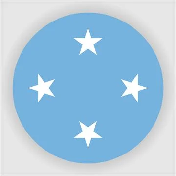 Flat Rounded Country  Flag Button Vector Stock Illustration