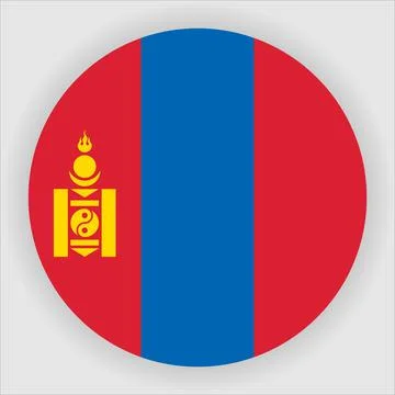 Flat Rounded Country  Flag Button Vector Stock Illustration