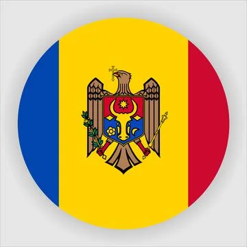 Flat Rounded Country  Flag Button Vector Illustrazione stock