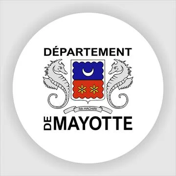 Flat Rounded Country  Flag Button Vector Stock Illustration