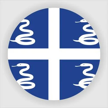 Flat Rounded Country  Flag Button Vector Illustrazione stock