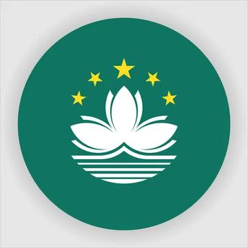 Flat Rounded Country  Flag Button Vector Stock Illustration