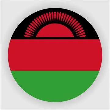 Flat Rounded Country  Flag Button Vector Stock Illustration