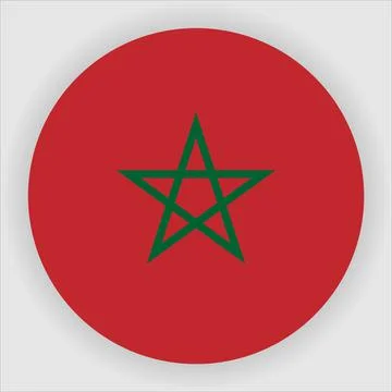 Flat Rounded Country  Flag Button Vector Stock Illustration