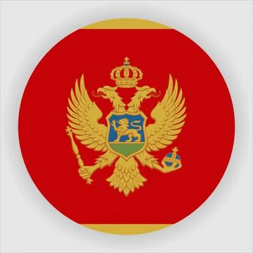 Flat Rounded Country  Flag Button Vector Stock Illustration