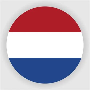 Flat Rounded Country  Flag Button Vector Stock Illustration