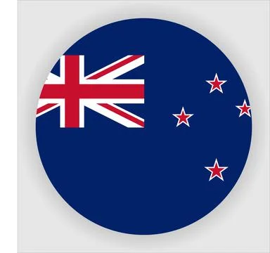 Flat Rounded Country  Flag Button Vector Stock Illustration