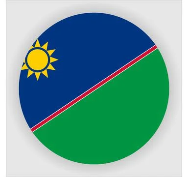 Flat Rounded Country  Flag Button Vector Stock Illustration