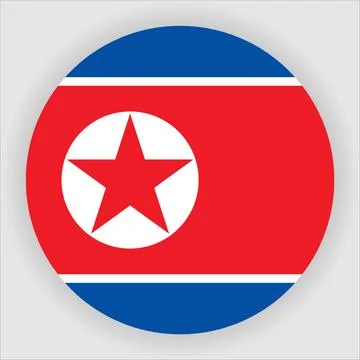 Flat Rounded Country  Flag Button Vector Stock Illustration