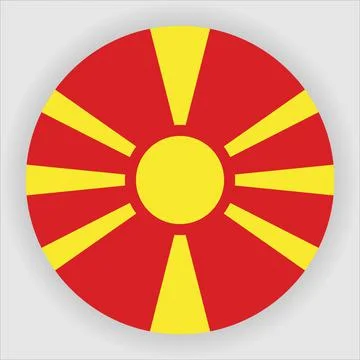 Flat Rounded Country  Flag Button Vector Stock Illustration