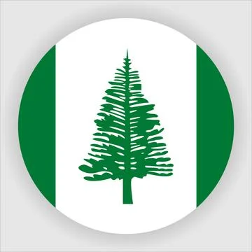 Flat Rounded Country  Flag Button Vector Stock Illustration