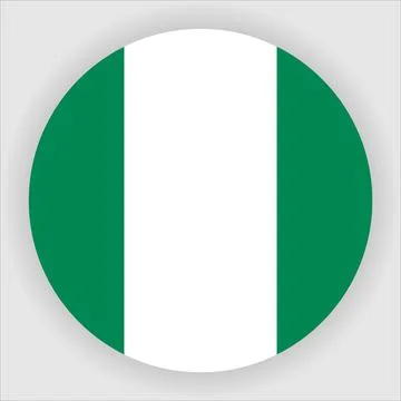 Flat Rounded Country  Flag Button Vector Stock Illustration