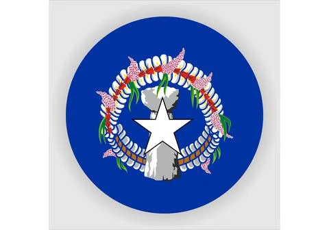 Flat Rounded Country  Flag Button Vector Stock Illustration