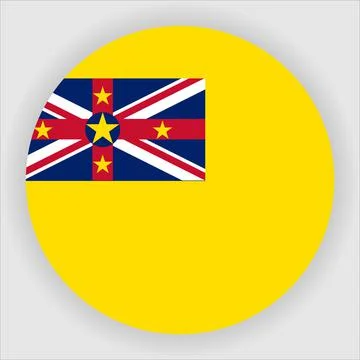 Flat Rounded Country  Flag Button Vector Stock Illustration