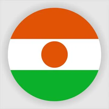 Flat Rounded Country  Flag Button Vector Stock Illustration