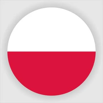 Flat Rounded Country  Flag Button Vector Stock Illustration