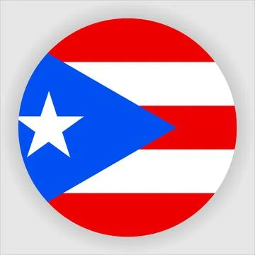 Flat Rounded Country  Flag Button Vector Stock Illustration