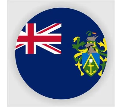 Flat Rounded Country  Flag Button Vector Stock Illustration