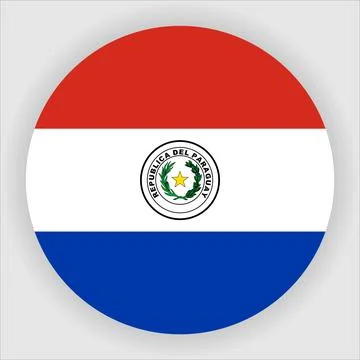 Flat Rounded Country  Flag Button Vector Stock Illustration