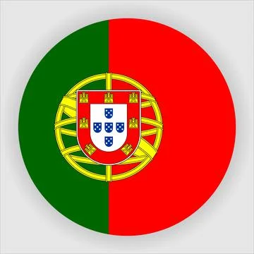 Flat Rounded Country  Flag Button Vector Stock Illustration