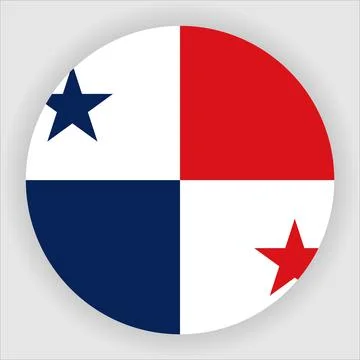 Flat Rounded Country  Flag Button Vector Stock Illustration