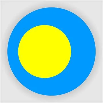 Flat Rounded Country  Flag Button Vector Stock Illustration