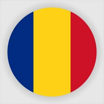 Flat Rounded Country  Flag Button Vector Illustrazione stock