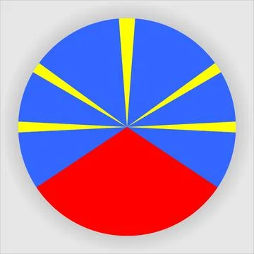 Flat Rounded Country  Flag Button Vector Stock Illustration