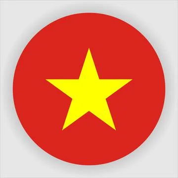 Flat Rounded Country  Flag Button Vector Stock Illustration